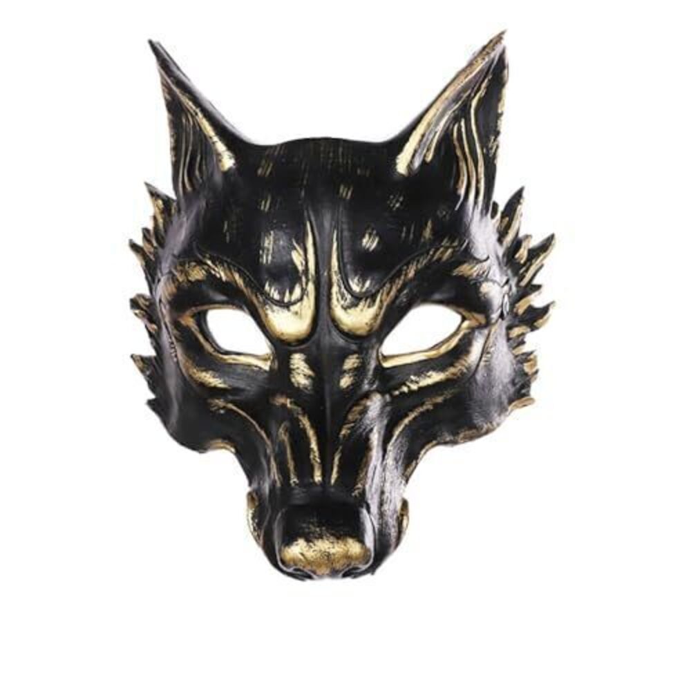 4700 Mystical Wolf Cosplay Mask for Party Gold